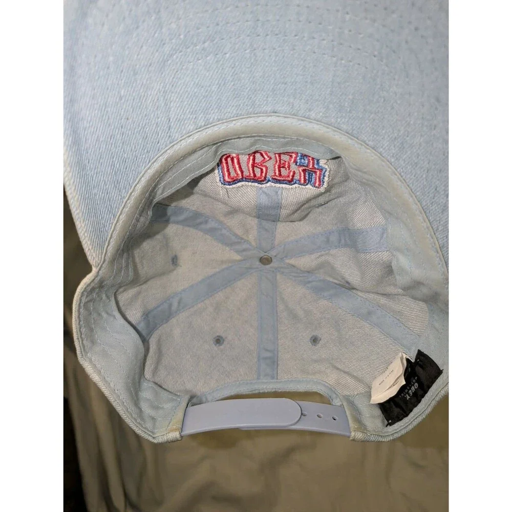 OBEY Hat Adjustable Light Blue Snap Back Baseball Cap